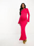 Threadbare Maternity knitted midi dress in pink