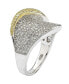 Фото #2 товара Suzy Levian Sterling Silver Cubic Zirconia Pave Wave Ring