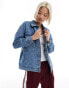 Фото #2 товара Only oversized denim jacket in medium blue