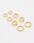 Фото #3 товара Topshop Peyton waterproof stainless steel pack of 4 hoop earrings in gold tone