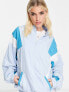 Bailey Rose vintage style track top jacket in light blue panels