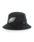 Фото #1 товара Men's Black Philadelphia Eagles Thick Cord Bucket Hat