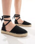 Truffle Collection ankle tie espadrilles in black