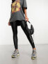 Only faux leather high waisted leggings in black