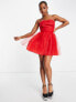 Miss Selfridge tulle frill detail prom mini dress in red