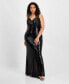 ფოტო #1 პროდუქტის Trendy Plus Size Sequin V-Neck Gown