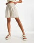 ONLY linen shorts in beige Бежевый, XS - EU 34 - фото #4