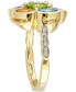 Фото #4 товара Кольцо Macy's Multi-Gemstone & Diamond Gold-Plated Silver