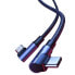 Kątowy kabel przewód w oplocie USB-C Quick Charge PD 100W 2m czarny