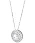 ფოტო #3 პროდუქტის Lab Grown Diamond Double Halo Pendant Necklace (1-1/2 ct. t.w.) in 14k White Gold, 16" + 2" extender