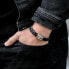 Black leather bracelet Braided Black Matt RR-M0025-S