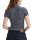 ფოტო #2 პროდუქტის Women's Effortless Short-Sleeve Mock-Neck Tee