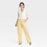 Women's High-Rise Linen Pleat Front Straight Pants - A New Day Yellow 2