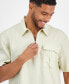 Фото #3 товара Рубашка I.N.C. International Concepts мужская Kai Oversized-Fit 1/4-Zip Popover