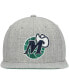 Men's Heathered Gray Dallas Mavericks Hardwood Classics Team 2.0 Snapback Hat