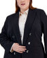 Plus Size Bi-Stretch Faux-Double-Breasted Blazer, Created for Macy's