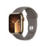 Apple Watch Series 9 Edelstahl Gold"Gold 41 mm M/L (150-200 mm Umfang) Tonbraun GPS + Cellular