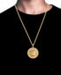 ფოტო #2 პროდუქტის Men's Cubic Zirconia Lion Head Framed Disc 30" Pendant Necklace