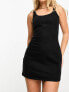 Фото #7 товара ASOS DESIGN Hourglass fitted pinny dress in washed black