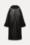 Фото #6 товара Двустороннее длинное пальто в байкерском стиле — zw collection ZARA