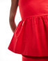 Vesper sweetheart neckline peplum midi dress in red