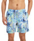 Фото #1 товара Плавки мужские Club Room Bello с цветочным принтом быстросохнущие 7" для пляжа, созданные для Macy's