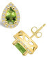 ფოტო #1 პროდუქტის Peridot (1-7/8 ct. t.w.) and Diamond (1/3 ct. t.w.) Halo Stud Earrings in 14K Yellow Gold