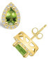 Фото #1 товара Серьги Macy's Peridot and Diamond Halo Stud