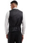 ASOS DESIGN slim linen mix suit waistcoat in black