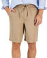Фото #1 товара Men's 100% Linen Drawstring Shorts, Created for Macy's