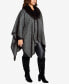 ფოტო #3 პროდუქტის Plus Size Mila Faux Fur Cape Jacket