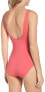 Фото #2 товара Tommy Bahama 177415 Womens Pearl Floating One Piece Swimsuit Coral sz. 6
