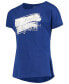 ფოტო #4 პროდუქტის Big Girls Royal Los Angeles Dodgers Brush Stroke Dolman T-shirt
