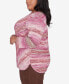 ფოტო #5 პროდუქტის Plus Size Wine Country Women's Diagonal Space Dye Crew Neck Sweater