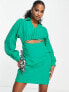 Vero Moda Petite cut out tie waist mini dress in green