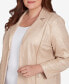 Фото #5 товара Plus Size Emerald Isle Shimmer Faux Leather Jacket