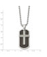 ფოტო #3 პროდუქტის Black & Grey Carbon Fiber Inlay 2 Piece Cross Dog Tag Necklace