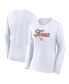 Фото #1 товара Women's White Texas Longhorns Double Team Script Long Sleeve T-shirt