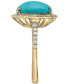 ფოტო #5 პროდუქტის EFFY® Turquoise & Diamond (3/8 ct. t.w.) Halo Ring in 14k Gold