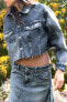 Фото #2 товара Укороченная джинсовая куртка z1975 patchwork ZARA