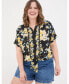 Plus Size Cali Citrus Floral Shirt