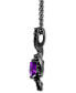 Фото #3 товара Enchanted Disney Fine Jewelry amethyst (1-1/10 ct. t.w.) & Black Diamond (1/6 ct. t.w.) Ursula Tentacle Pendant Necklace in Black Rhodium-Plated Sterling Silver, 16" + 2" extender