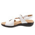 Фото #4 товара Trotters Riva T2016-100 Womens White Wide Leather Strap Sandals Shoes 11