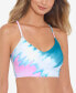 Salt + Cove 281967 Juniors' Horizon Dye Printed Corset-Back Bikini Top, Size L