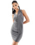 ASOS DESIGN one shoulder wrap sleeve detail mini dress in grey grau, S - EU 36-38 - фото #1