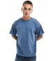 ASOS DESIGN oversized t-shirt with basketball back print in washed blue