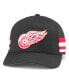 ფოტო #1 პროდუქტის Men's Black Detroit Red Wings HotFoot Stripes Trucker Adjustable Hat