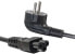 PremiumCord Mickey Mouse Power Cable 230 V 1 m, Power Cable with Earthing Contact Angled to IEC 320 C5 Socket, PC Power Cable 3 Pin, Colour Black
