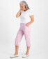 Фото #4 товара Petite Mid Rise Bungee-Hem Capri Pants, Created for Macy's