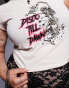 Фото #4 товара ASOS DESIGN Curve – Knapp geschnittenes T-Shirt in Weiß mit „Disco Till Dawn Print“